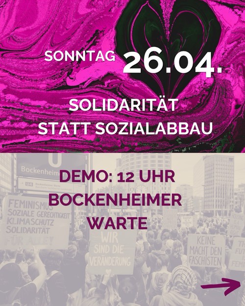 Solidarität statt Sozialabbau: Demo: So, 26.04.2026 Bockenheimer Warte