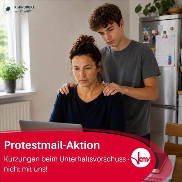 Bild zu Protestmail-Aktion „Kürzungen beim Unterhaltsvorschuss – nicht mit uns!“